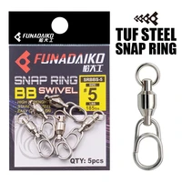 funadaiko fishing accessories connector tools pin ball bearing rolling swivel stainless steel snap fishhook lure swivels tackle
