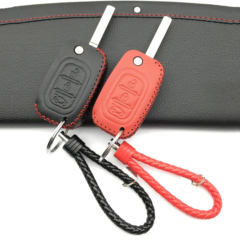 

Remote 3 Buttons Car Key Leather Case Keychain Cover for Lada Sedan Largus Kalina Granta Vesta X-Ray XRay for Renault Key Shell