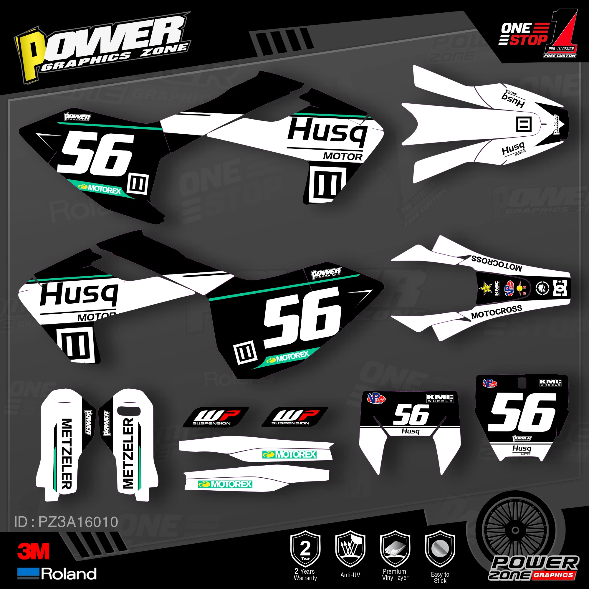 PowerZone Custom Team Graphics Decals 3M Stickers Kit For Husqvarna Sticker 2016-18 TC FC TX FX FS 2017-19 TE FE 125-450cc 10 | Автомобили