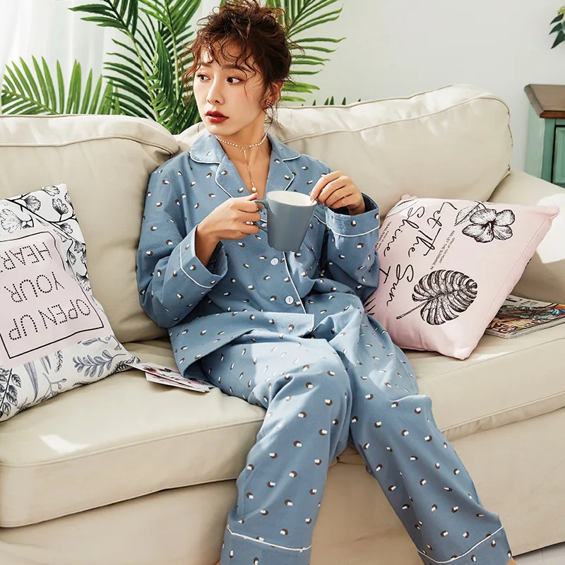 Smmoloa женские зимние Цветочные с длинными рукавами хлопковые пижамы |