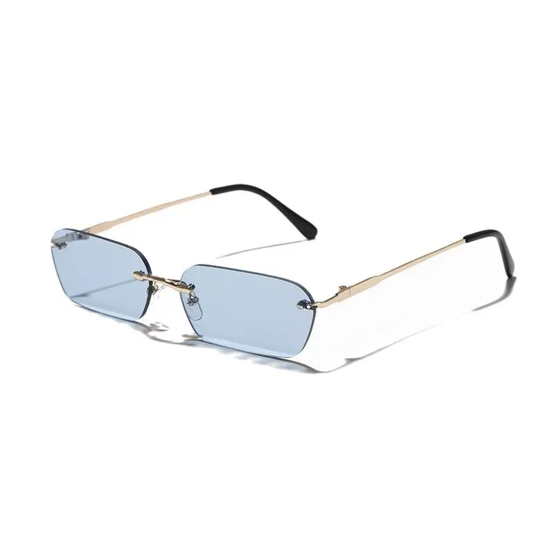 

Rimless Rectangle Sunglasses Women UV400 Driving Sun Glasses Men Clear Color Summer Accessories Square Small Size