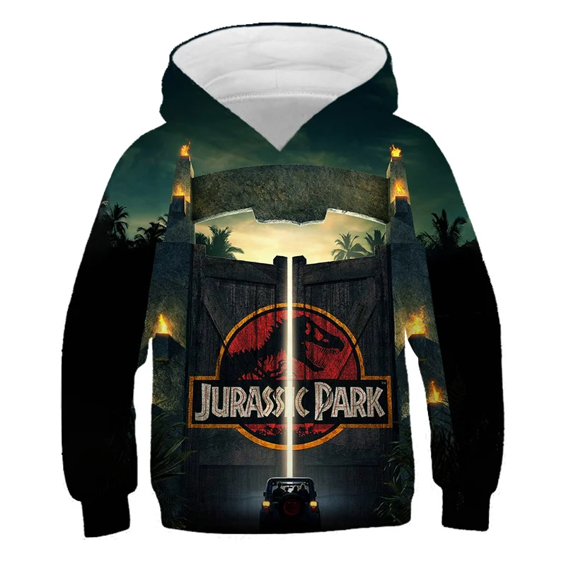 

2020 New Jurassic Park Hoodies Kids Autumn 3D Dinosaur Boys Girls Clothes Children's wear Pullover Animal Cartoon Sweatshirts