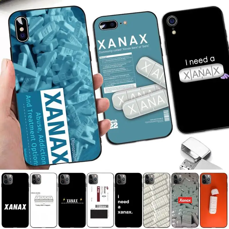 

XANAX Phone Case for iphone 13 8 7 6 6S Plus X 5S SE 2020 XR 11 12 pro XS MAX