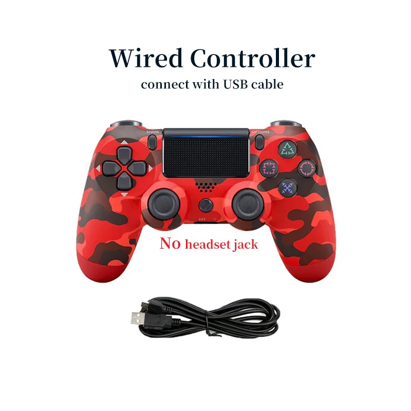 RED CAMOUFLAGE 1 USB проводной контроллер для PS4 Геймпад для Play Station 4 контроллер для Dualshock 4 геймпад для PS4 консоли с двойной вибрацией - Цвет: RED CAMOUFLAGE 1