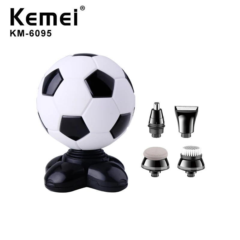 

KM-6095 Multifunctional Rotary Blade Football Shape Men's Electric Rotary Shaver USB LCD Display Rechargeable Shaving Shaver Set