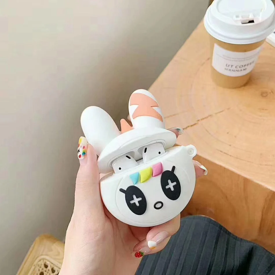 726B 3D чехол для наушников для AirPods, силиконовый чехол с милым мультяшным изображением сакуры, Розовая звезда, Крыло ангела, чехол для Apple Air pods, 2 кольца на палец - Цвет: 726B