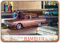 1962 rambler car metal tin sign sisoso vintage plaques poster garage pub retro wall decor 16x12 inch