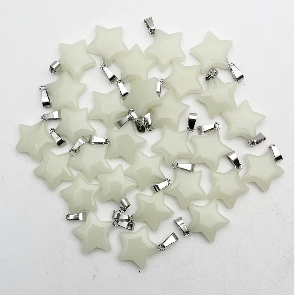 Модные Зеленые светящиеся звёзды 50 шт. для изготовления ювелирных изделий 20 мм