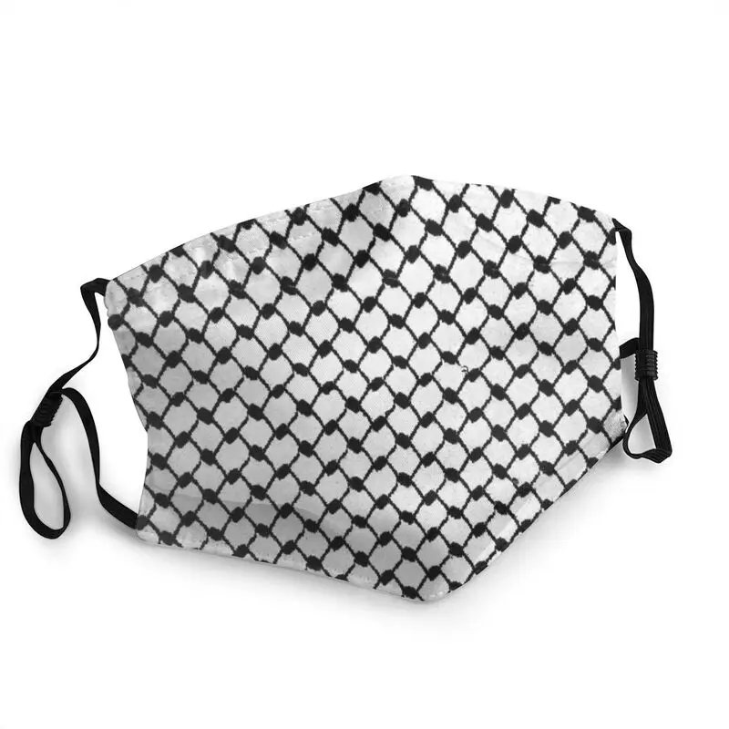 

Palestinian Keffiyeh Pattern Mask Breathable Palestine Arabic Hatta Kufiya Face Mask Protection Cover Respirator Mouth-Muffle