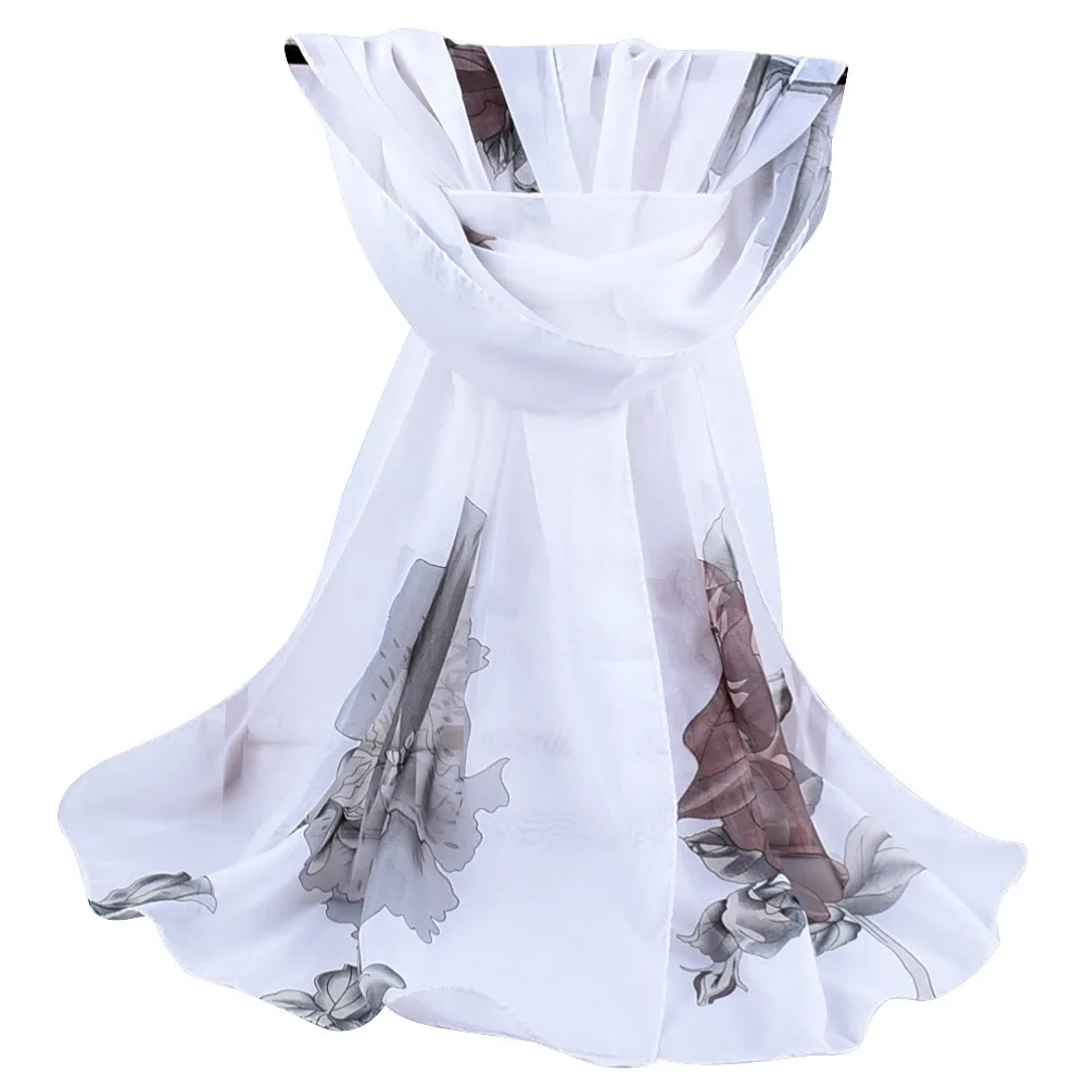 Женская Мягкая шифоновая шаль с принтом обёрточная бумага s Шарф шарфы пончо