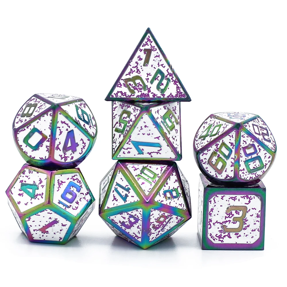 Металлические игральные кости из цинкового сплава многогранные 7 шт. D20 D12 D10 D8 D6 D4