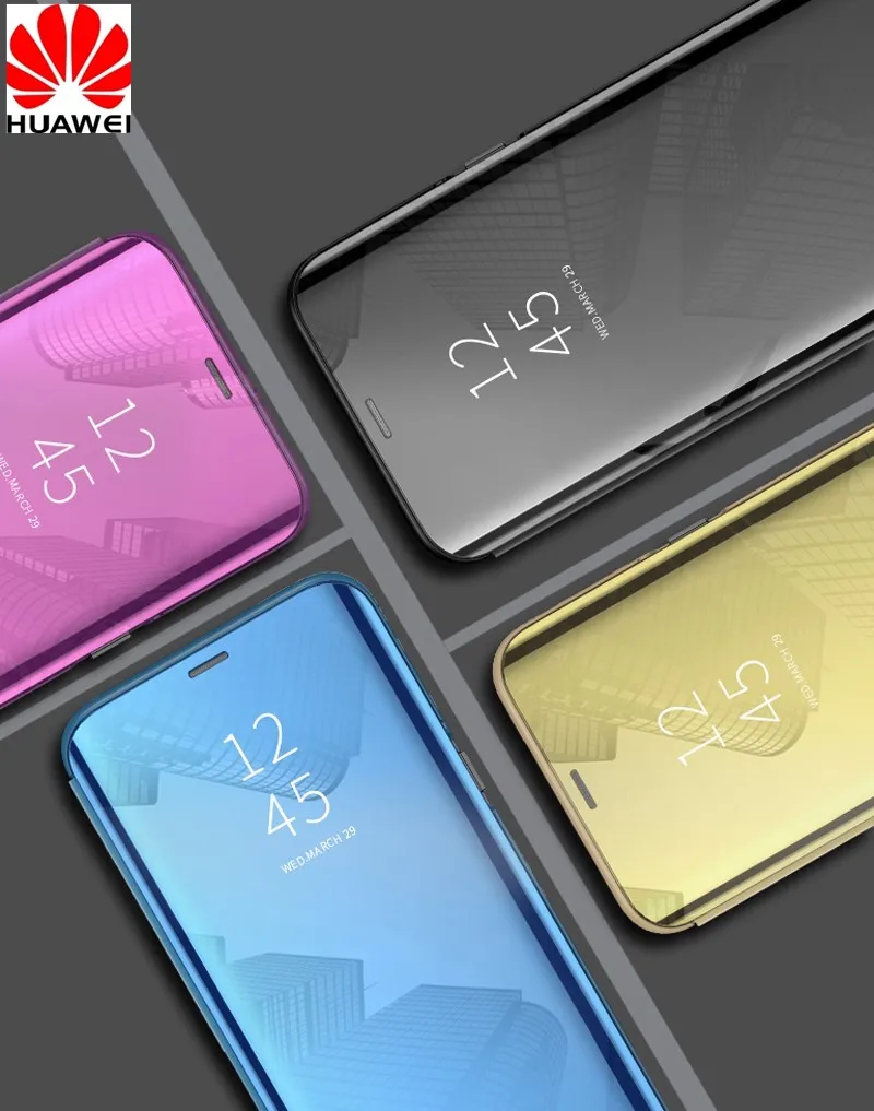 Умный зеркальный флип чехол huawei Y9 2018 Prime Y7 Y5 2019 Y6 Pro для телефона защитный Capa Coque| |
