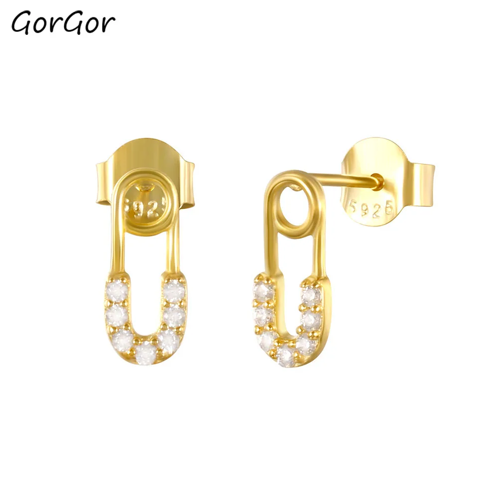 

GorGor Clip Earrings Women 925 Sterling Pattern Brooch Mosaic Zirconia Gold Plated Individuality Party Jewelry 60202177200