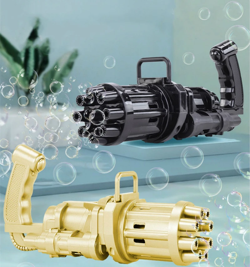 

New Kids Automatic Gatling Bubble Gun Toys Summer Soap Water Bubble Machine 2-in-1 Electric Bubble Machine For Children Gift Toy