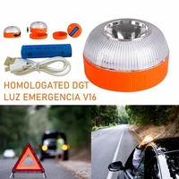 emergency light v16 homologated dgt approved car help flash beacon light magnetic induction strobe light yellow white waterproof