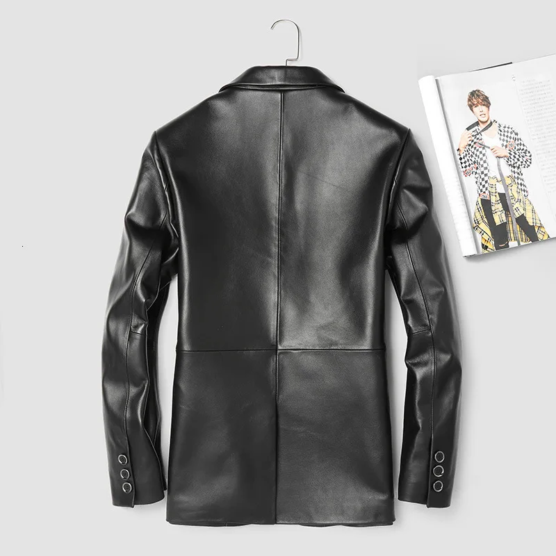 Мужская куртка из натуральной кожи весна-осень 2020 пальто 100% овечьей для мужчин