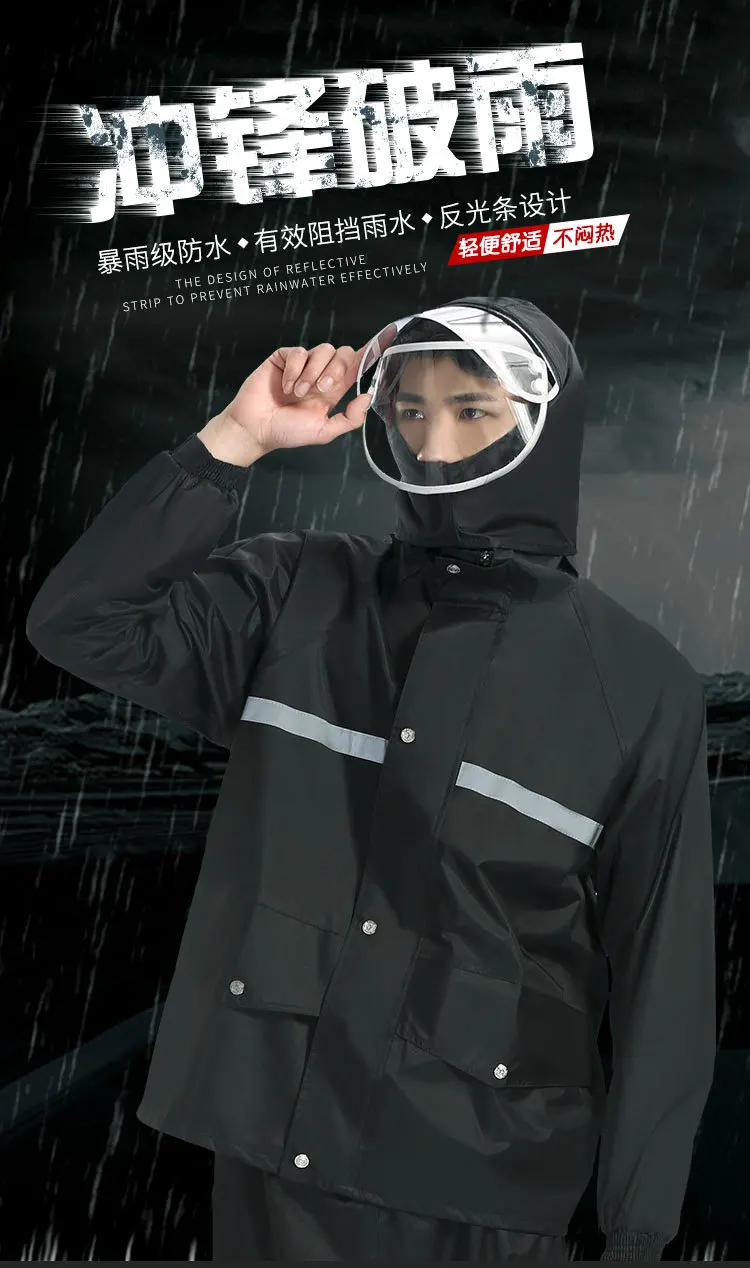 

Hiking Travel Outdoors Pants Raincoat Women Waterproof Electric Motorcycle Adult Men Coat Jacket Impermeables Rain Gear BW50YY