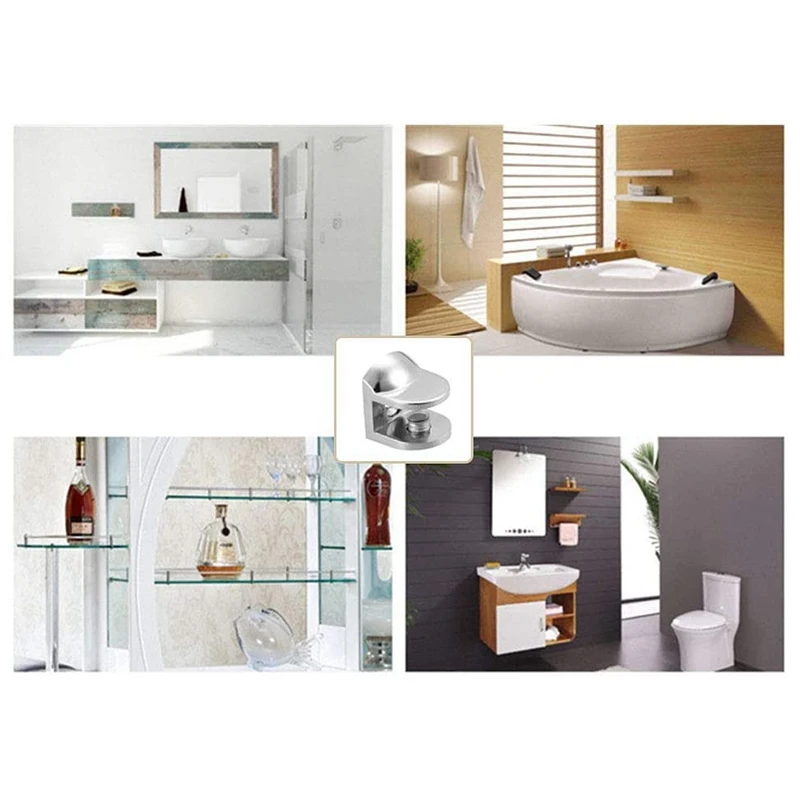 4 шт. Стекло полка Поддержка настенный регулируемые кронштейны фасон рыбий рот