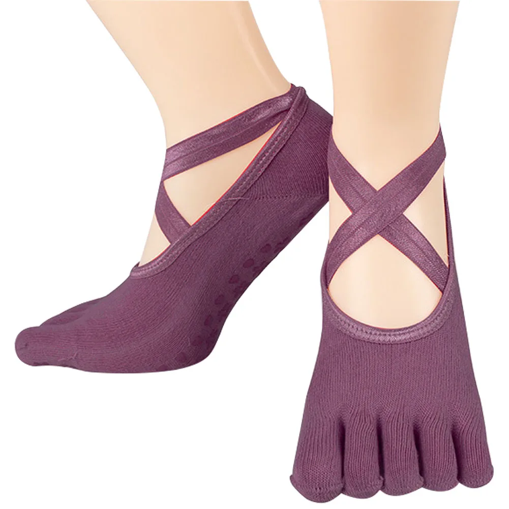 

1pair Women Girls Elastic Sports Fitness Indoor Dance Slippers Ballet With Grips Pilates Yoga Socks Silicone Breathable Soft