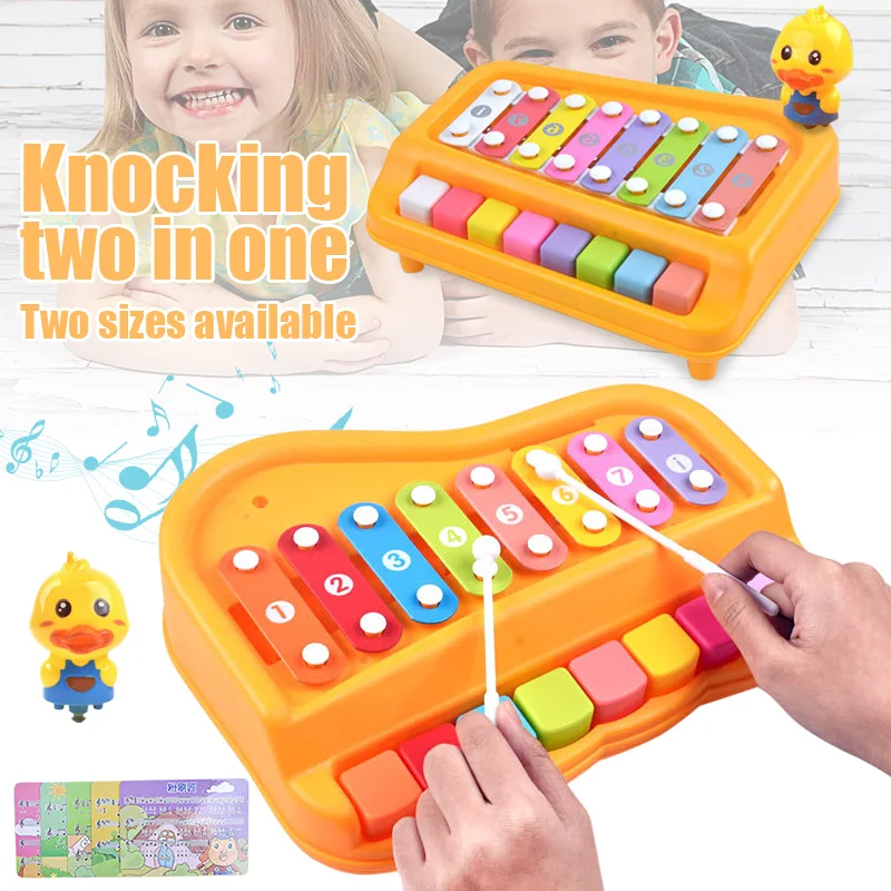 

2-in-1 Kid Paino Toy Knock on Keyboard 8-Tone Musical Instrument Early Education Toy YH-17