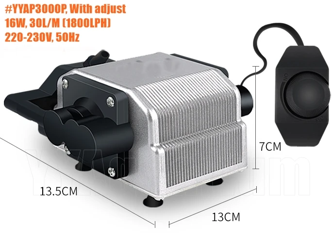 YYAP3000P adjust Супер большой объем мощный аквариум воздушный насос сильный пруд с рыбой кислородный компрессор Ультра тишина Maglev Tech 16 Вт 1800л/ч 40 дБ - Цвет: YYAP3000P adjust