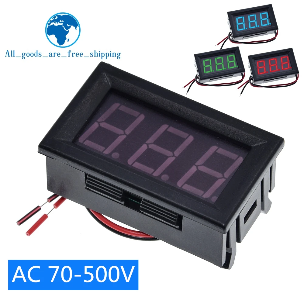 Цифровой вольтметр светодиодный измеритель напряжения переменный ток 70 500 В 0 56