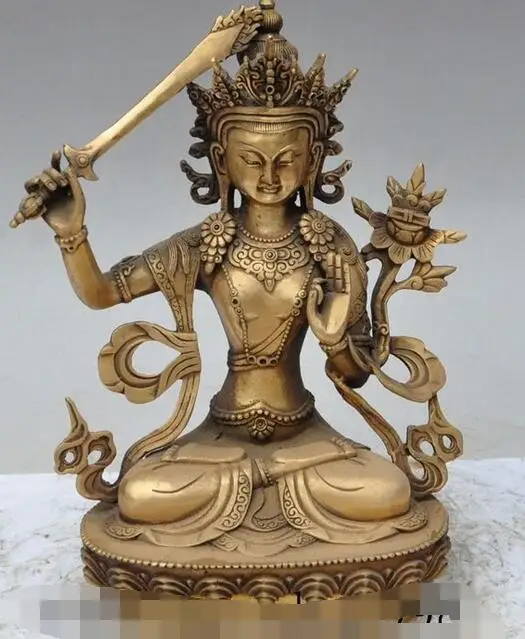 11 &quotтибетский буддийский храм brass Манджушри Бодхисаттва Kwan yin статуя Гуаньинь