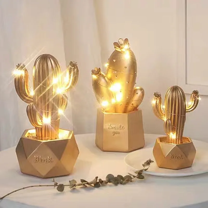 Инс кактус LED Настольная лампа Мечта звезда маленький ночник светильник