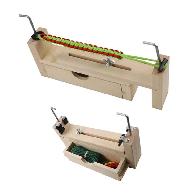 

Handmade Parachute Cord Bracelet Jig Maker DIY Friendship Wristband Wooden Braider Weaving Jewelry Tools Kit
