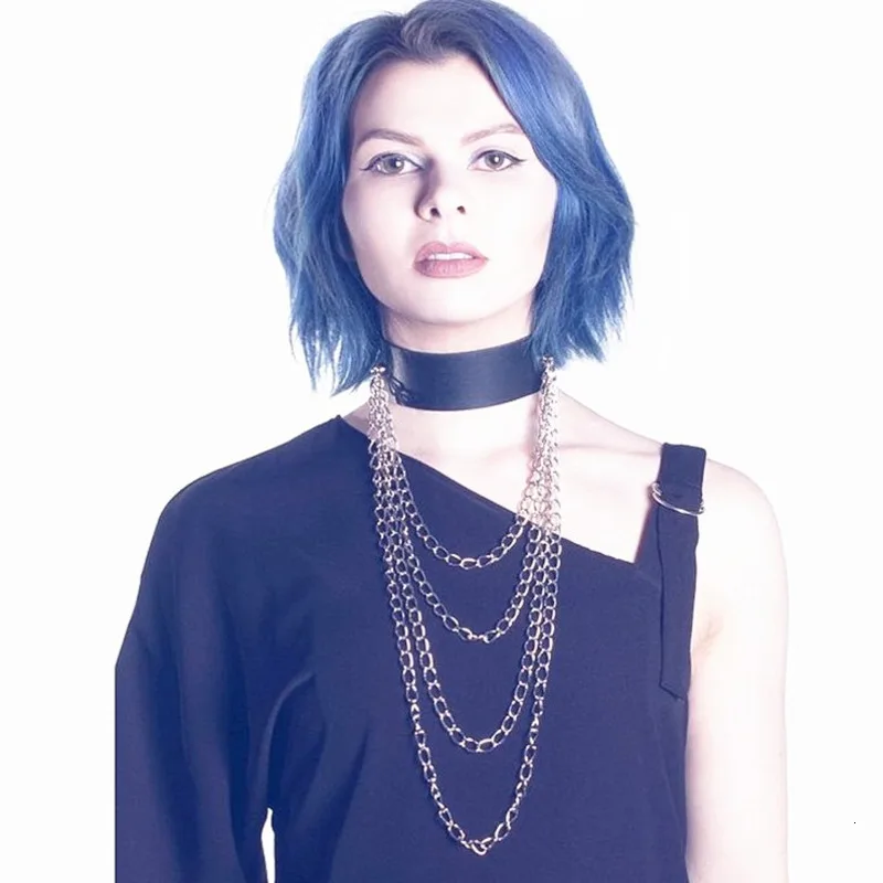 COLEMJE чокер из искусственной кожи шип панк готический Воротник Ожерелье Металлический чокер Связывание рок клуб вечерние праздничные украшения