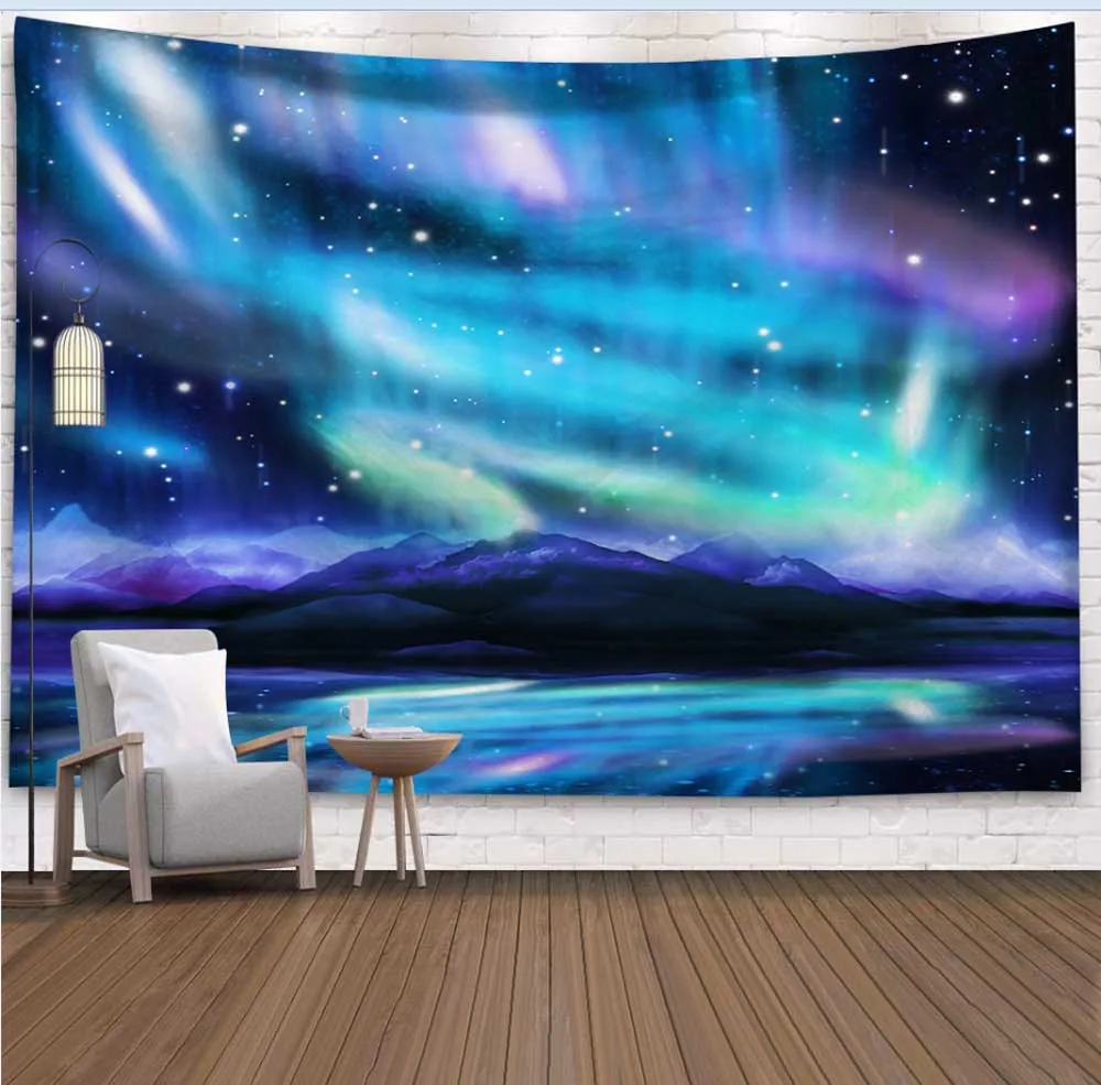 Galaxy Psychedelic настенный гобелен хиппи домашний декор фантазия красочная Луна дерево