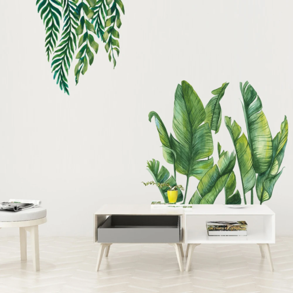 

Green Leaves Wall Stickersfor Bedroom Living room Kitchen Decor DIY Stickers Vinyl Wall Decals Home Decoration