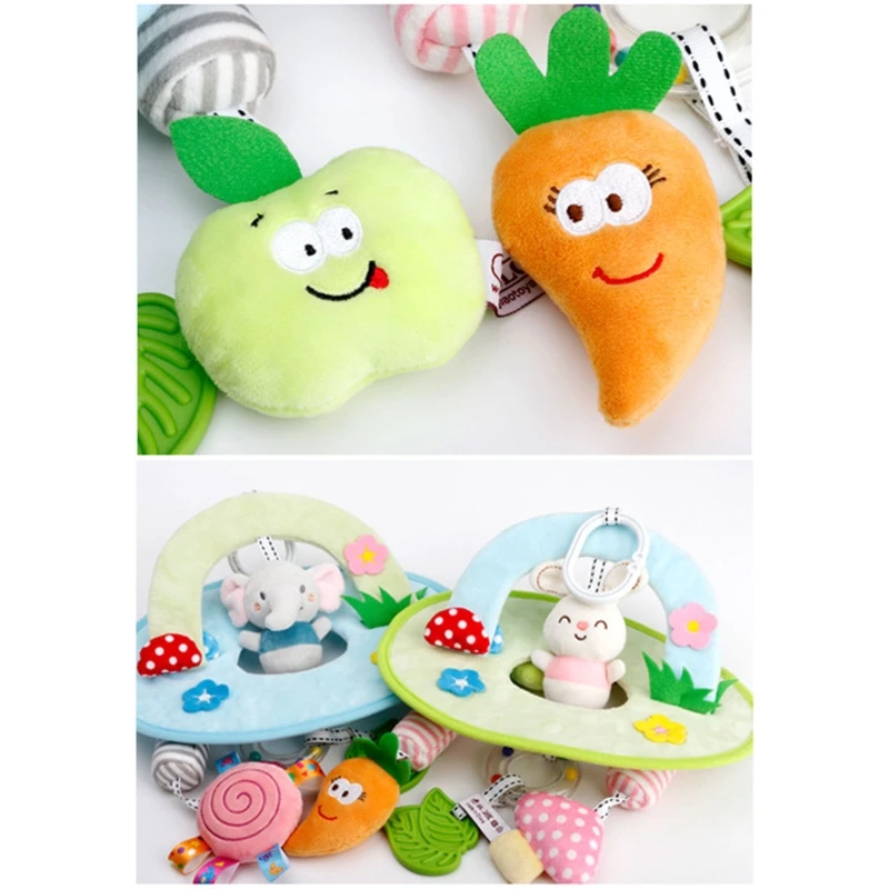 

2021 New Baby Crib Musical Mobile Rattles Rotating Bed Bell Plush Pendant Soothing Toys