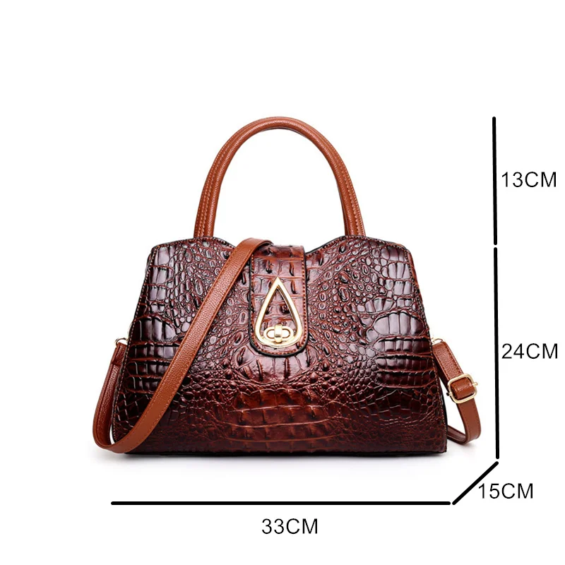 gagacia 2022 new leather women shoulder bag luxury designer crocodile pattern casual handbag woman large capacity crossbody bags free global shipping