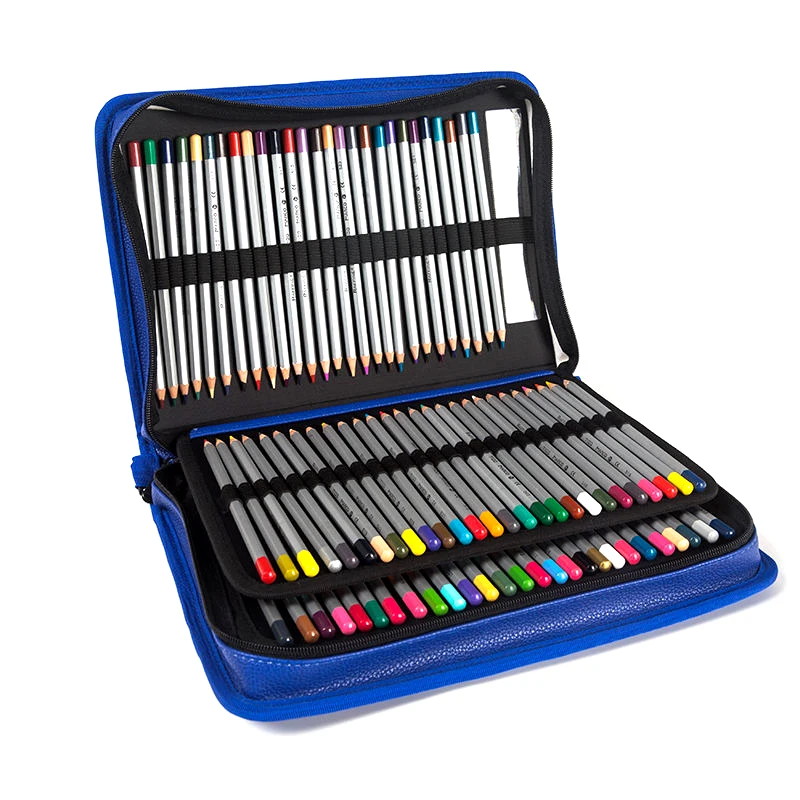 

160 отверстий Складные школьные карандаши из искусственной кожи чехол большой емкости портативный Карандаш сумка для цветной гель-карандаш ...