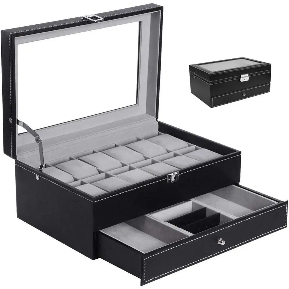 

Double-layer Jewelry Box Watch Box 12 Slot Watch Storage Box Jewelry Storage Box Display Watch Collection Box