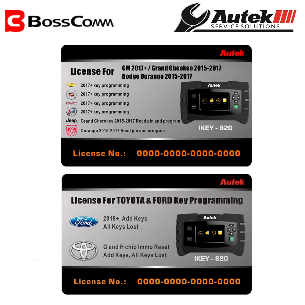 Autek IKEY820 обд 2 Программатор авто 41/5000 полный пакет с лицензиями Toyota и GM OBD2 Программатор ключей инструмент