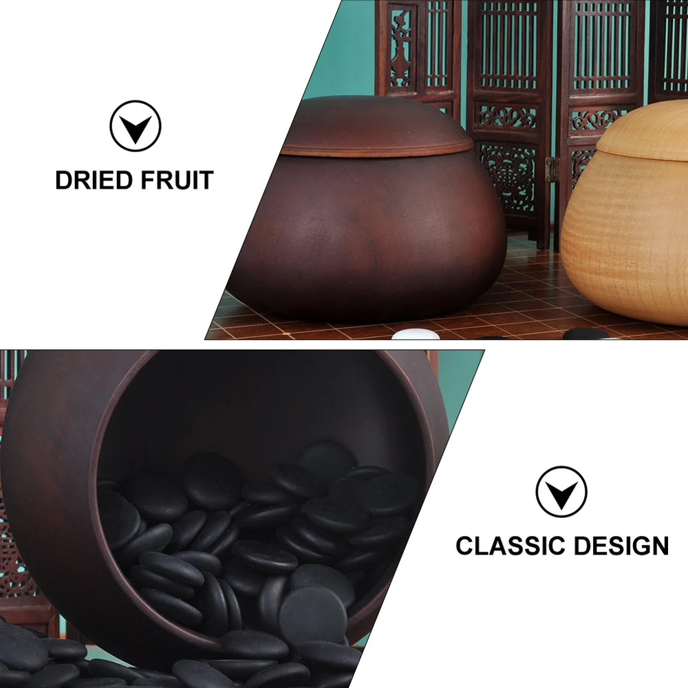 

1Pc Durable Lidded Chess Pieces Can Wooden Chess Stones Storage Container