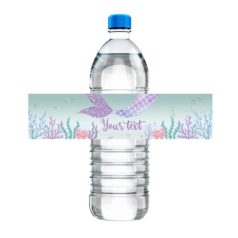 

Пользовательское имя Русалка вечерние обертывания для бутылок Декор на день рождения этикетка для бутылки с водой персонализированные наклейки детский душ крещение вечерние пользу