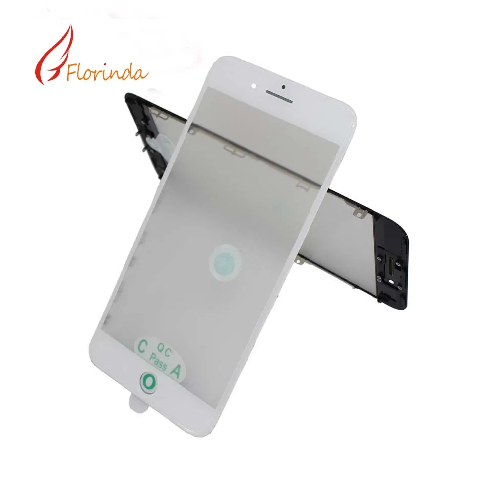 Топ AAA + холодный пресс 3 в 1 переднее стекло с рамкой OCA для iphone 8 7 plus внешнее 6 6s 5 5s