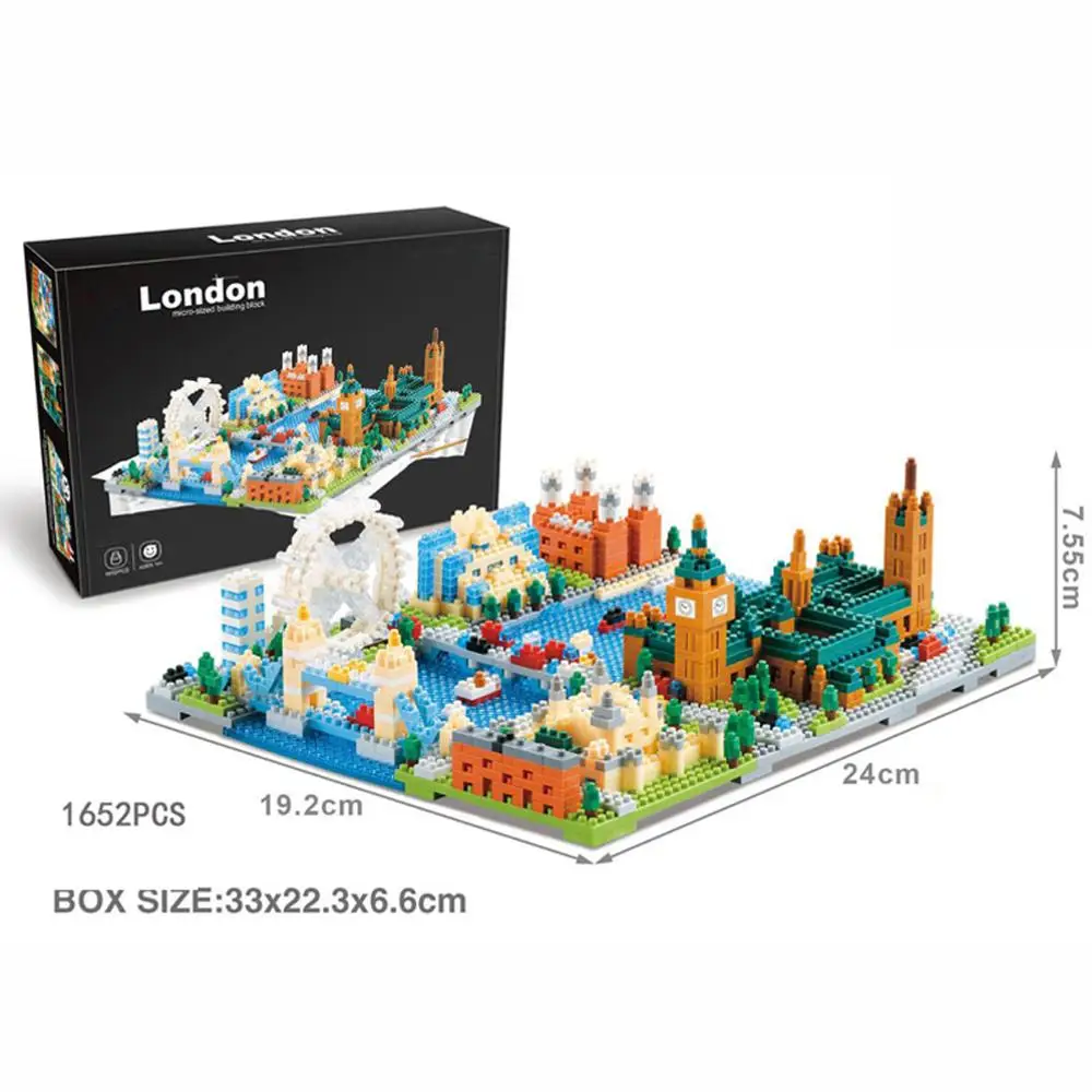 

hot Lepining creators city USA new York and UK London Street view mini micro diamond building blocks model bricks toys for gift