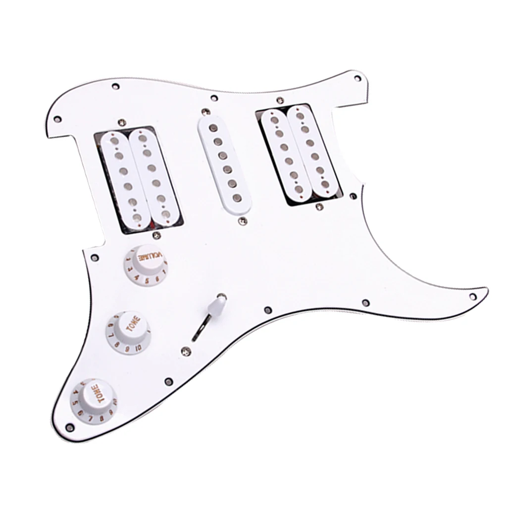 Загруженный Prewired электрогитара Pickguard звукосниматели 11 Hole HSH белый | Спорт и
