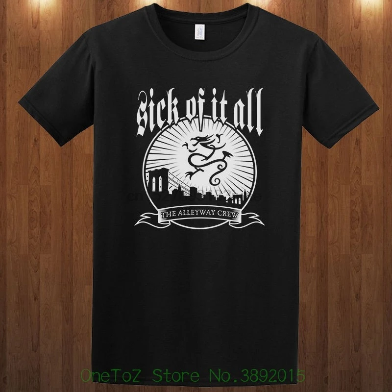 Новое поступление мужская мода Sick Of It All Tee кроссовер трэш группа Agnostic Передняя S M L