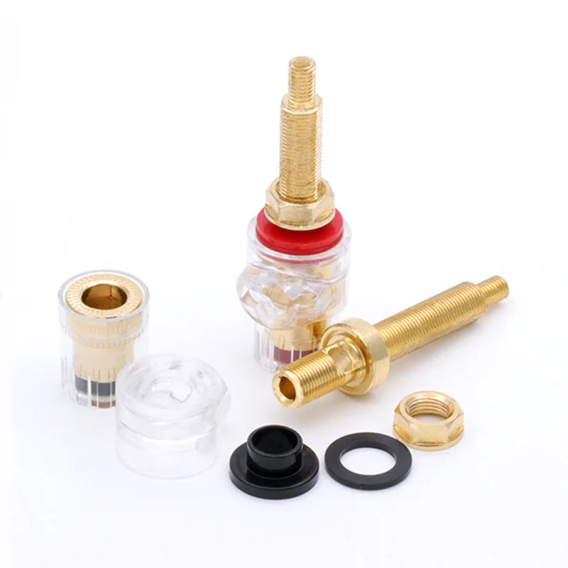 

10PCS Long Thread 24K Gold Plated Speaker Amplifier Binding Post Terminal Banana Plug Socket Output Connector Hifi Audio DIY