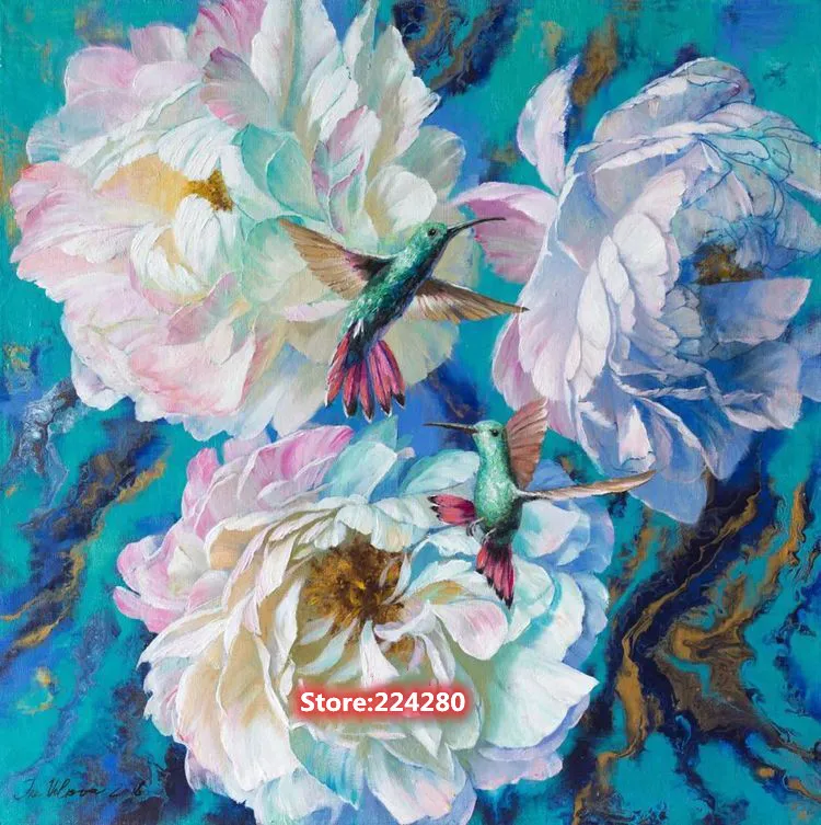 

Birds and Flowers Hummingbird Needlework Cross stitch Kits 14CT Unprinted Embroidery Art Cross-Stitching,DIY Handmade Decor