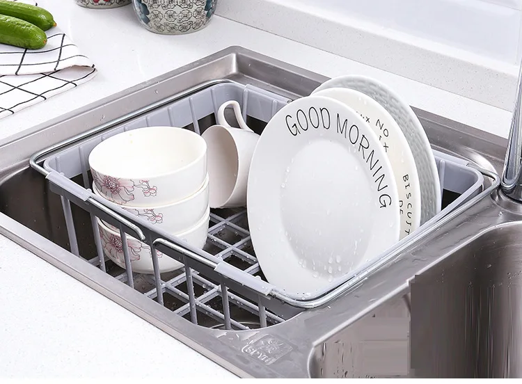 Выдвижная решетка для слива раковины Бытовая кухонная сушилка посуды