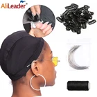 Эластичная купольная шапочка Alileader из спандекса с 12 C-образными иглами для изготовления париков и 50 м головки для шитья с искусственными волосами