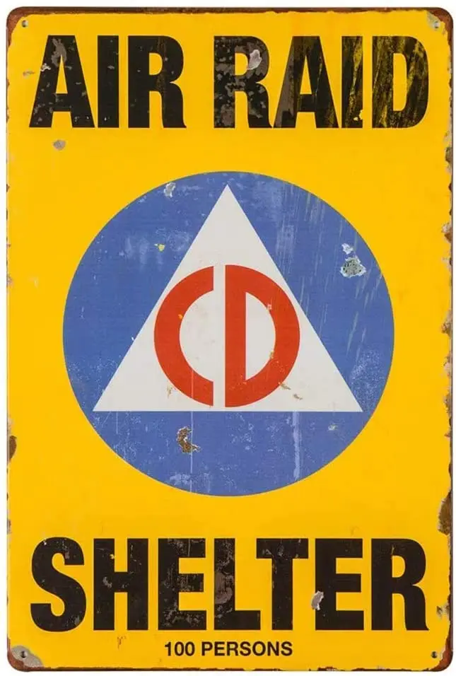 

Vintage,Air Raid Shelter Aluminum Sign Metal Decor Metal Sign 8X12 INCH
