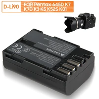100 new original replacement battery d li90 for pentax 645d k7 k7d k3 k5 k52s k01 genuine rechargable battery 1860mah