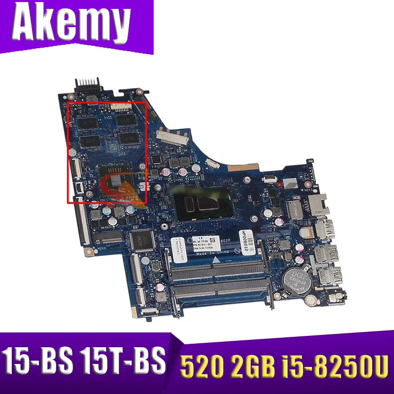 

Материнская плата для ноутбука Akemy 934910-001, 934910-601, для ноутбука HP 15-BS, 15T-BS, ноутбук 520, 2 Гб памяти, полностью протестирована